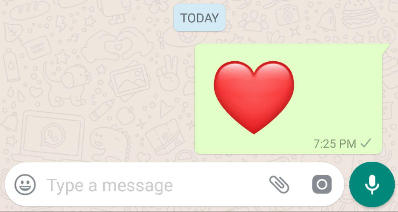 Animated big beating heart emoji trick
