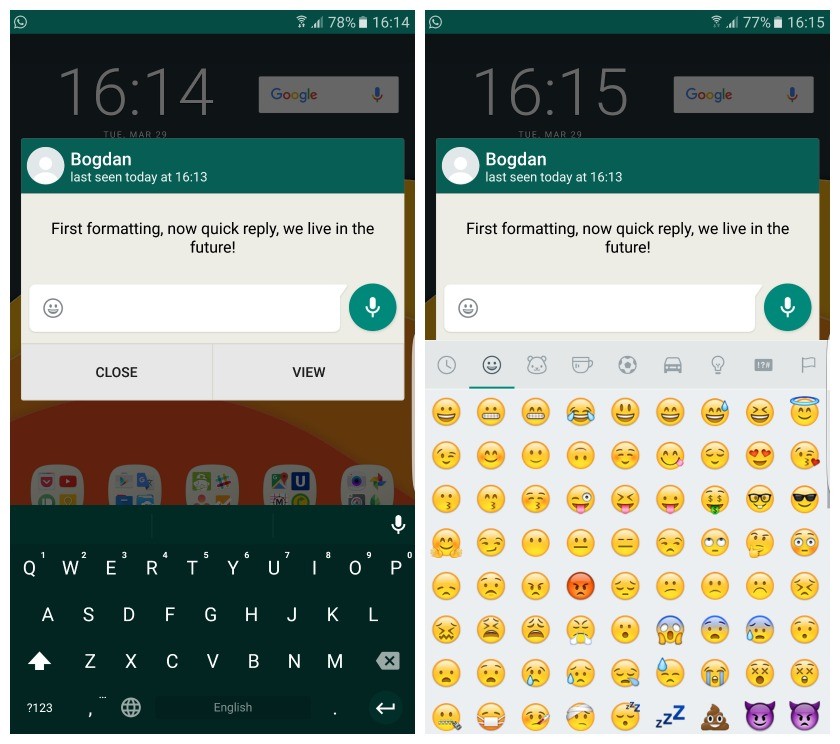 Enable quick reply previews